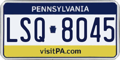 PA license plate LSQ8045