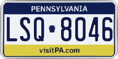 PA license plate LSQ8046