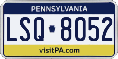 PA license plate LSQ8052