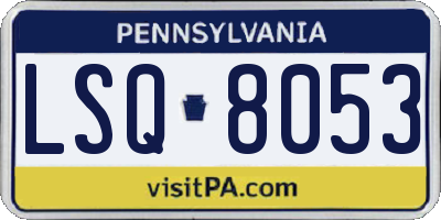 PA license plate LSQ8053