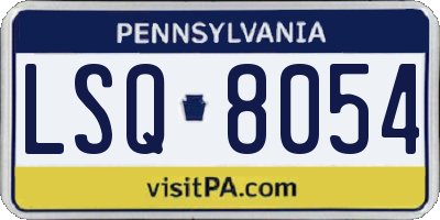 PA license plate LSQ8054