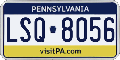 PA license plate LSQ8056