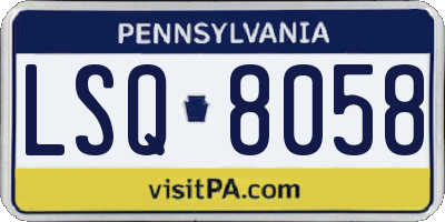 PA license plate LSQ8058