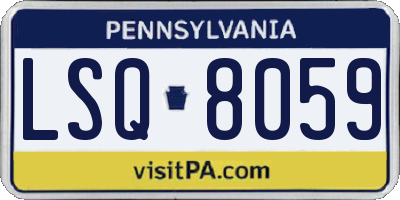 PA license plate LSQ8059