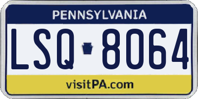 PA license plate LSQ8064