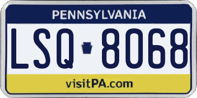 PA license plate LSQ8068