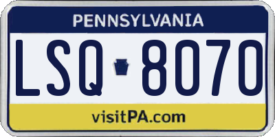 PA license plate LSQ8070