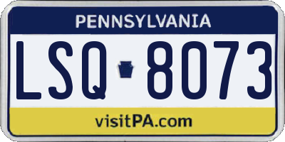 PA license plate LSQ8073