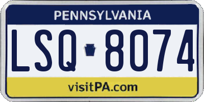 PA license plate LSQ8074