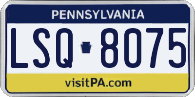 PA license plate LSQ8075
