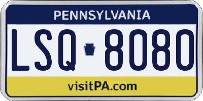 PA license plate LSQ8080