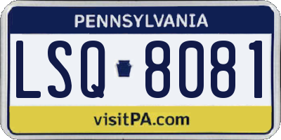 PA license plate LSQ8081