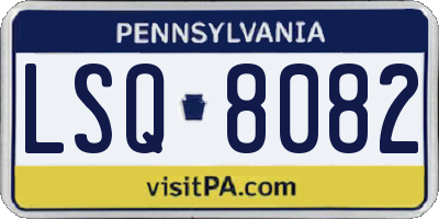 PA license plate LSQ8082