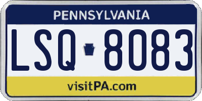 PA license plate LSQ8083