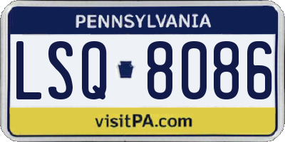 PA license plate LSQ8086