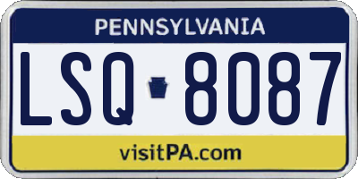 PA license plate LSQ8087
