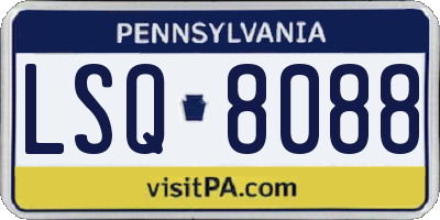 PA license plate LSQ8088