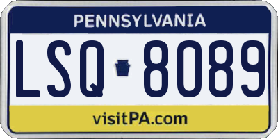PA license plate LSQ8089