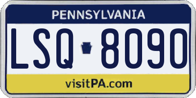 PA license plate LSQ8090