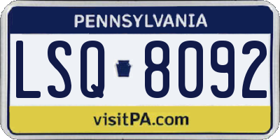PA license plate LSQ8092