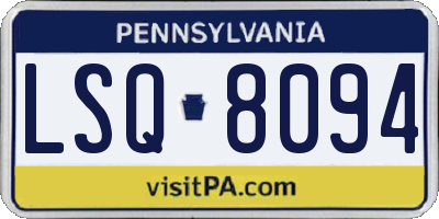 PA license plate LSQ8094
