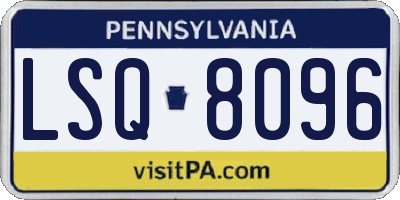 PA license plate LSQ8096