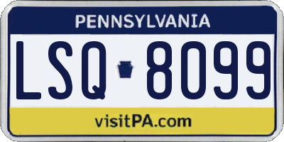 PA license plate LSQ8099