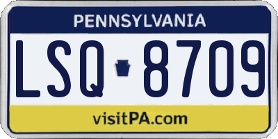 PA license plate LSQ8709