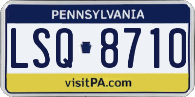 PA license plate LSQ8710