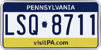 PA license plate LSQ8711