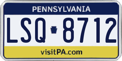 PA license plate LSQ8712