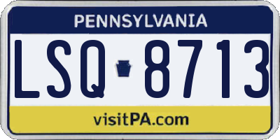 PA license plate LSQ8713