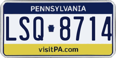 PA license plate LSQ8714