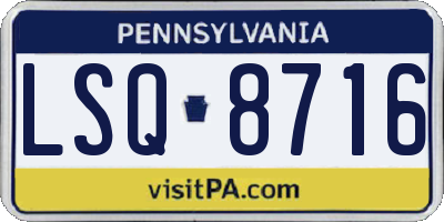 PA license plate LSQ8716