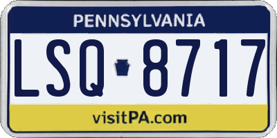 PA license plate LSQ8717