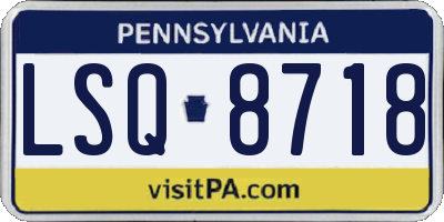 PA license plate LSQ8718