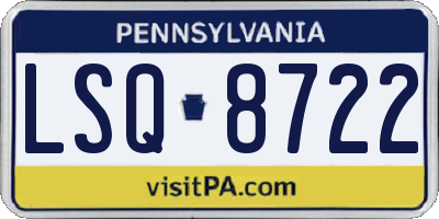 PA license plate LSQ8722