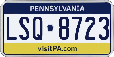 PA license plate LSQ8723