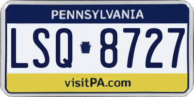 PA license plate LSQ8727