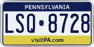 PA license plate LSQ8728