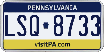 PA license plate LSQ8733