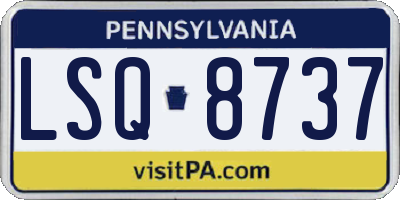 PA license plate LSQ8737