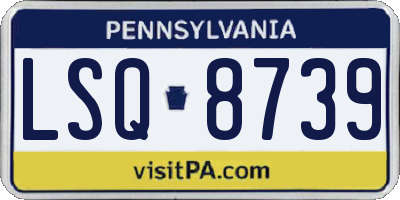PA license plate LSQ8739