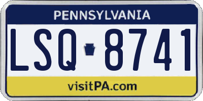 PA license plate LSQ8741