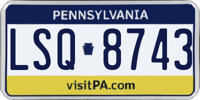 PA license plate LSQ8743