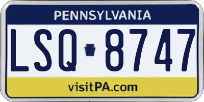 PA license plate LSQ8747
