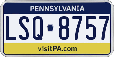 PA license plate LSQ8757