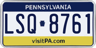 PA license plate LSQ8761
