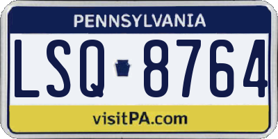 PA license plate LSQ8764