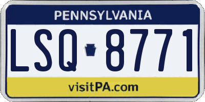 PA license plate LSQ8771